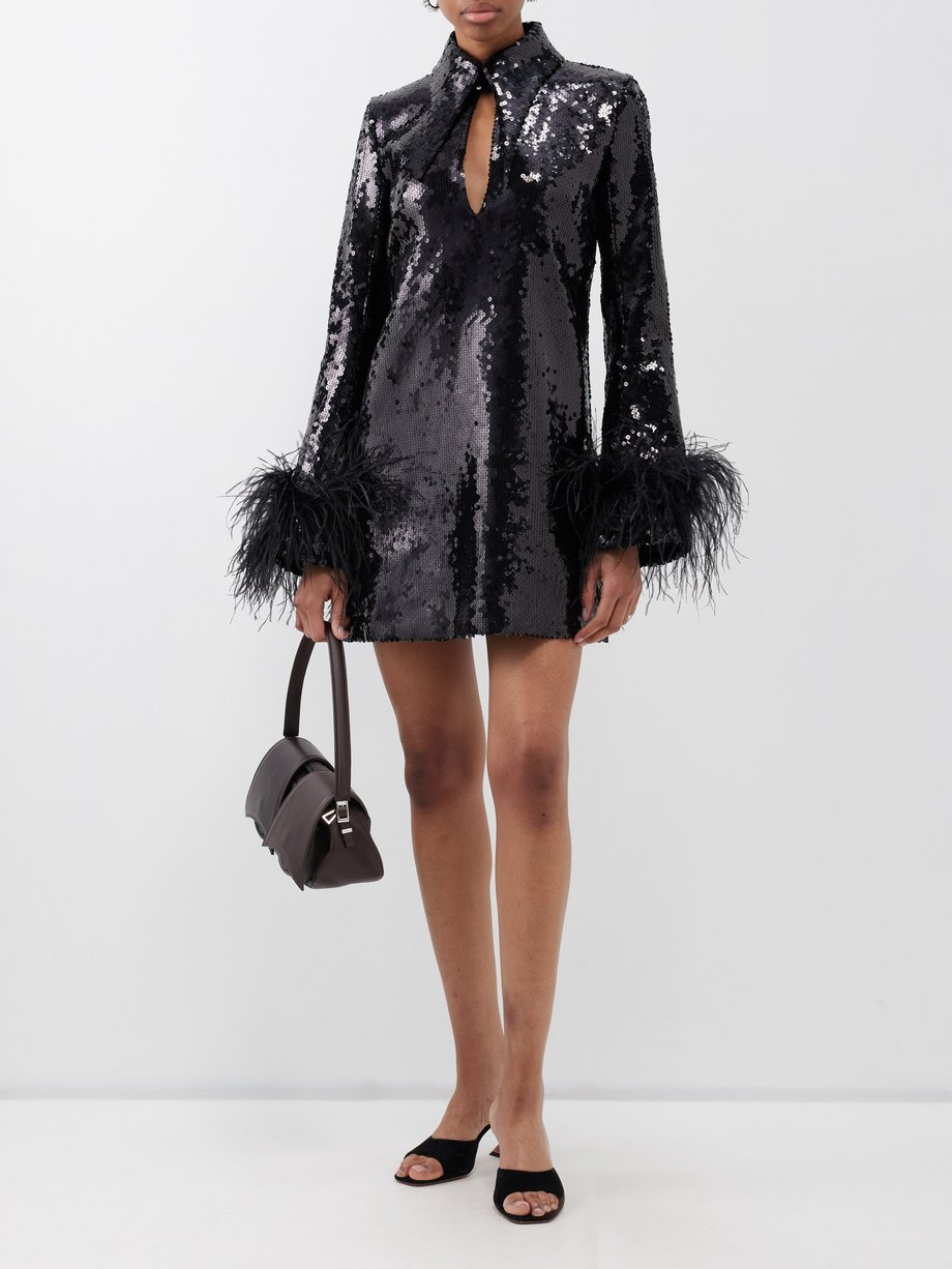 Black Michelle sequinned mini dress | 16Arlington | MATCHES UK