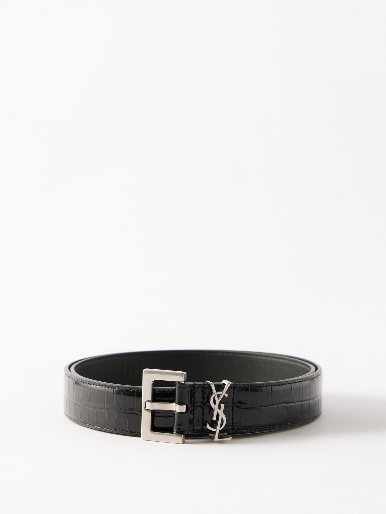 2cm ysl buckle leather belt - Saint Laurent - Men