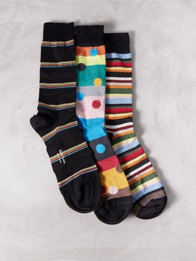 Paul Smith Pack of three Signature-striped cotton-blend socks