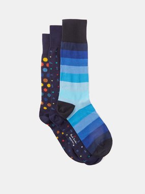 Paul Smith Pack of three cotton-blend socks