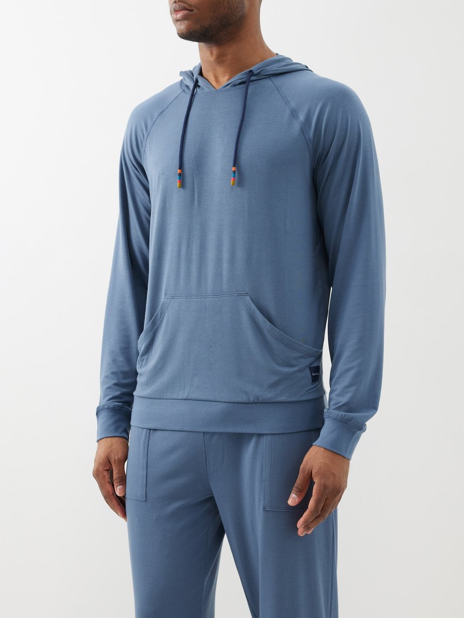 Blue Artist Stripe-tip modal-blend hooded pyjama top | Paul Smith ...