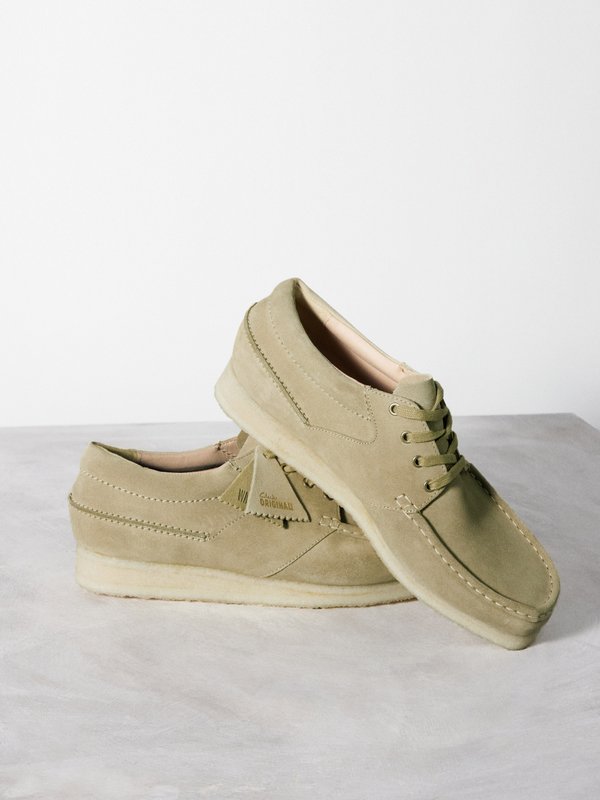 Clarks Wallabee suede boat shoes