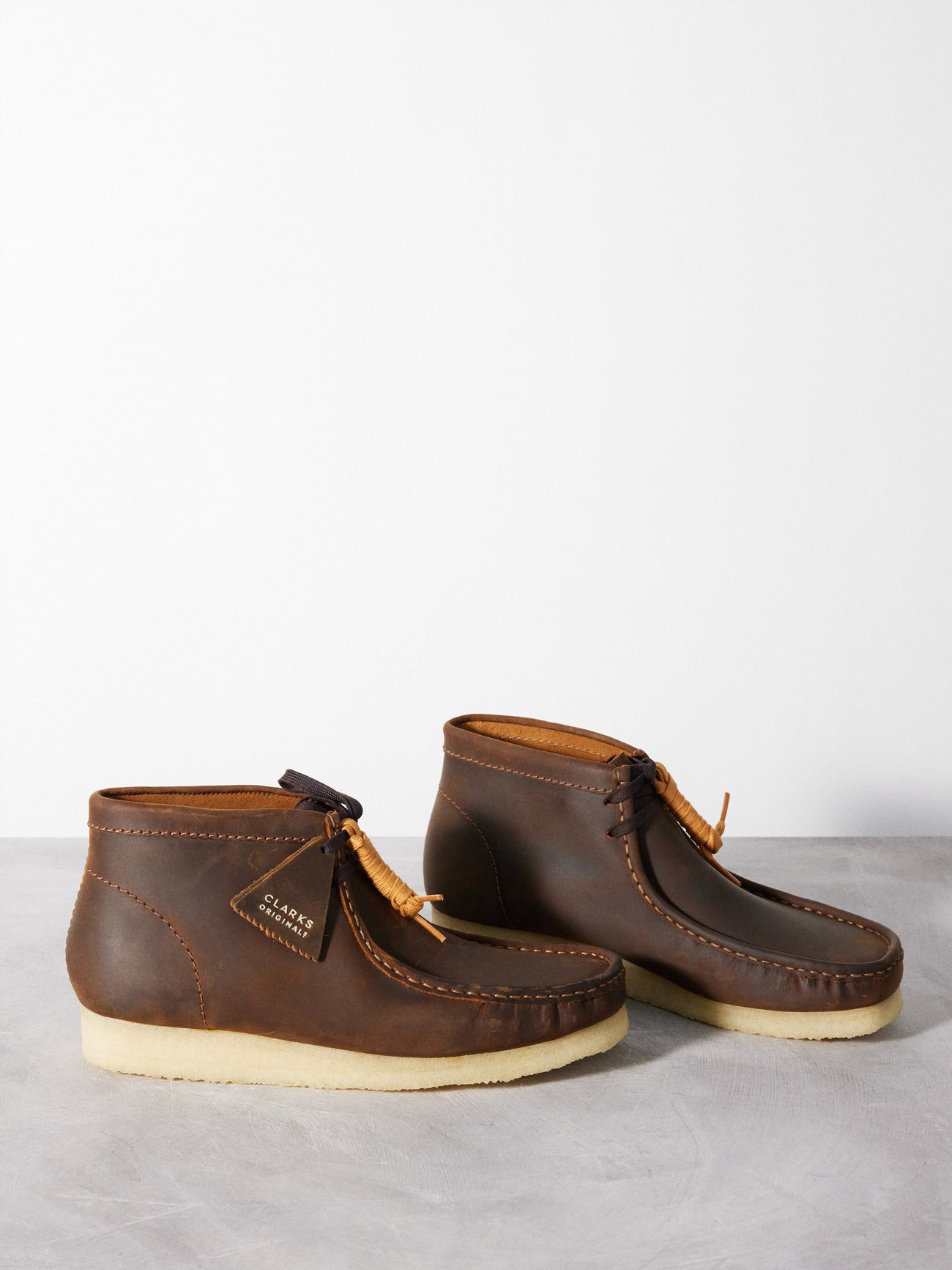 Wallabee worn-leather boots