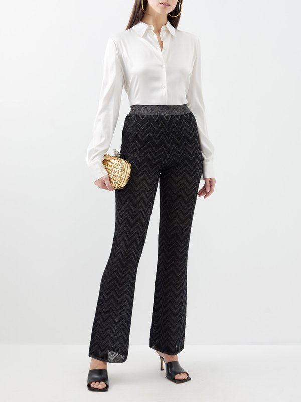 Missoni Zigzag knitted lurex trousers