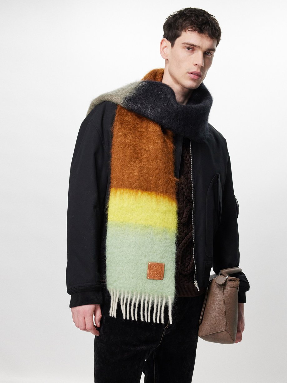 LOEWE Anagram-patch striped scarf
