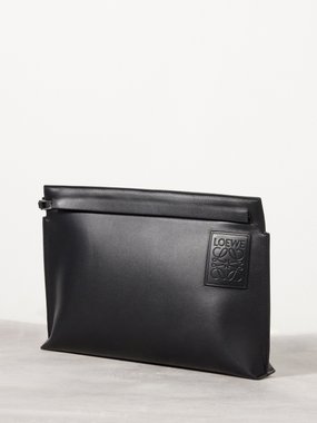 LOEWE T Pouch Anagram-debossed leather pouch