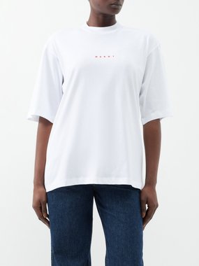 Marni T-shirt en jersey de coton à logo imprimé