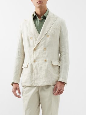 Barena Venezia Retor double-breasted linen suit jacket
