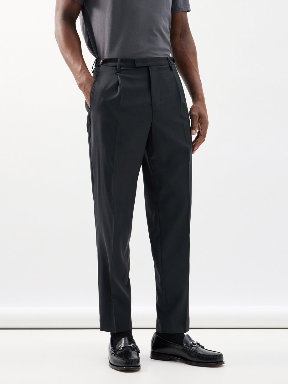 Dark Grey Pleated Trousers Uniform Trouser Mens Single Pleat at Rs  425/piece in Nagpur