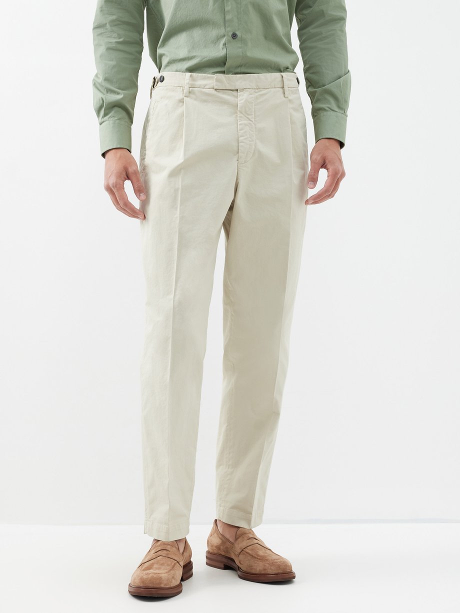 Beige Masco Trevo pleated cotton-blend trousers | Barena Venezia ...