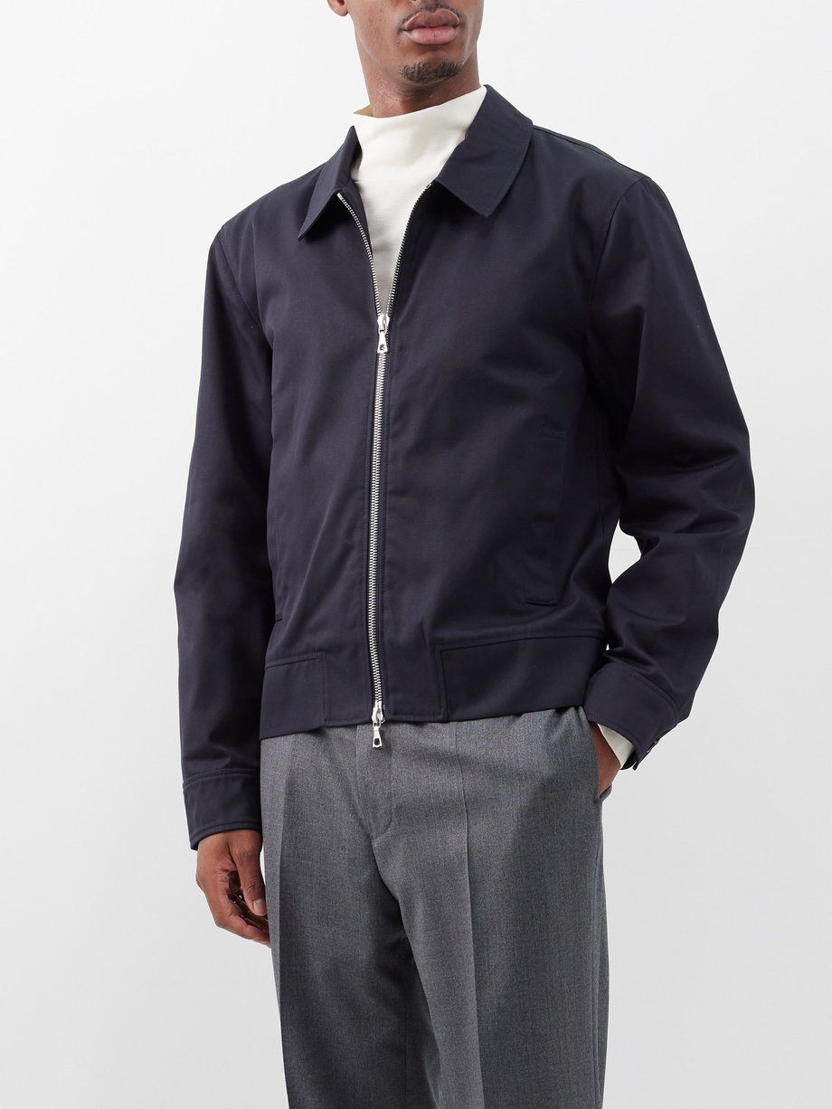 Navy Marlin point-collar cotton-blend jacket, Officine Générale