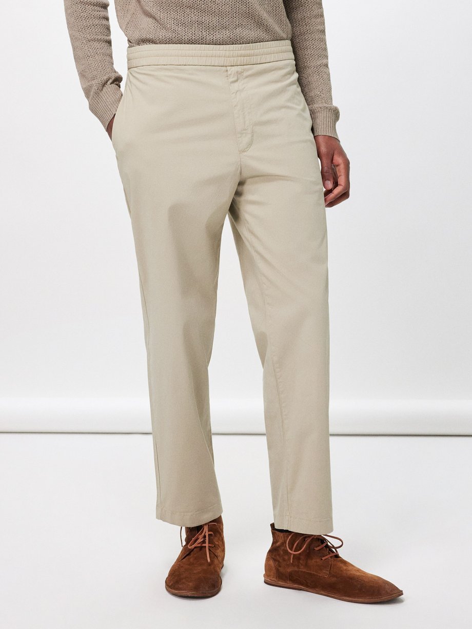 Cotton-blend straight pants