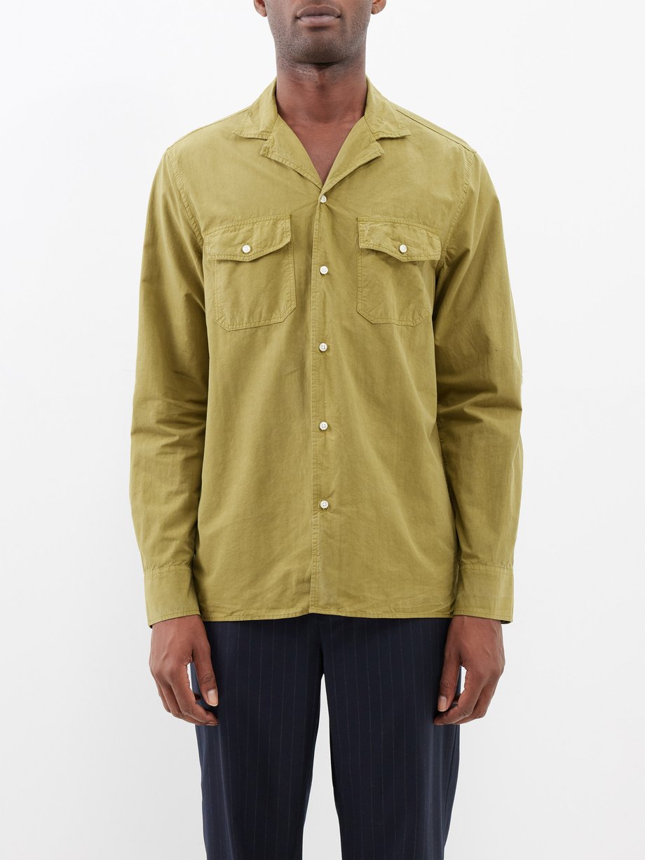 Green Eric Cuban-collar lyocell-blend shirt, Officine Générale