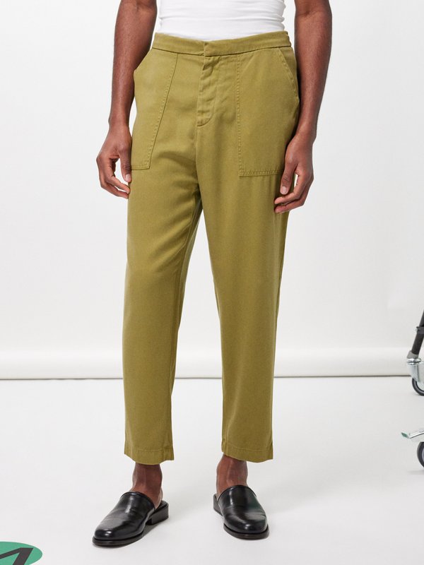 Officine Générale Paolo garment-dyed cropped chinos