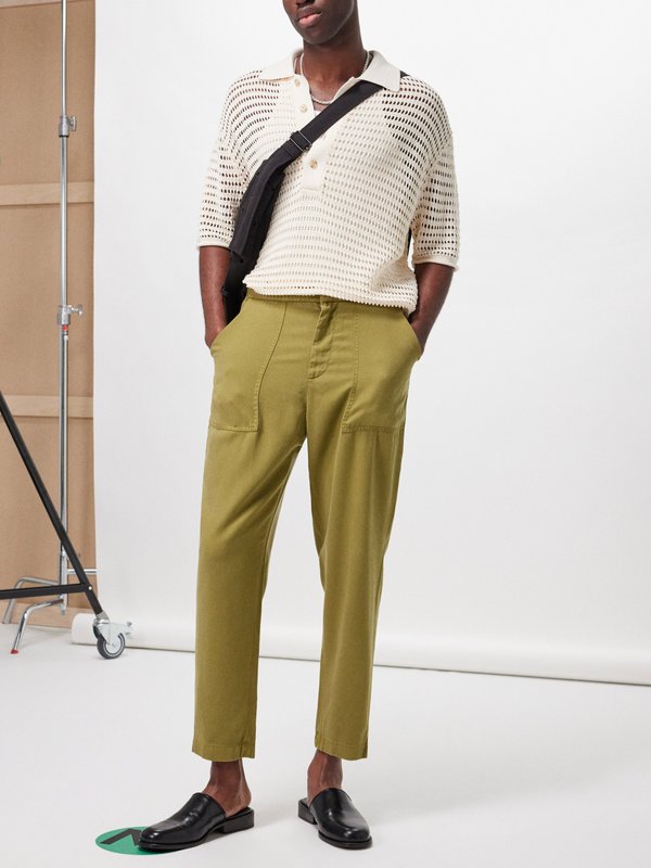 Officine Générale Paolo garment-dyed cropped chinos
