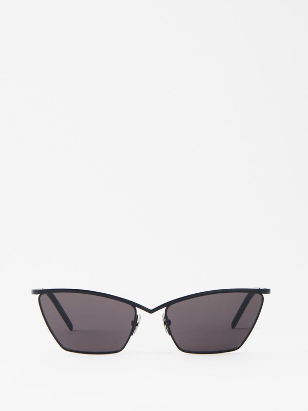 Saint Laurent Eyewear (Saint Laurent) Angular cat-eye metal sunglasses