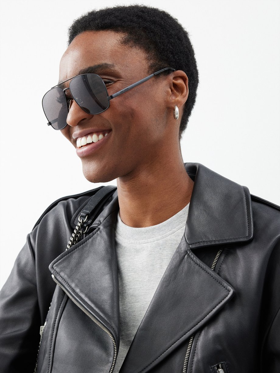 Saint Laurent Eyewear Leon aviator metal sunglasses