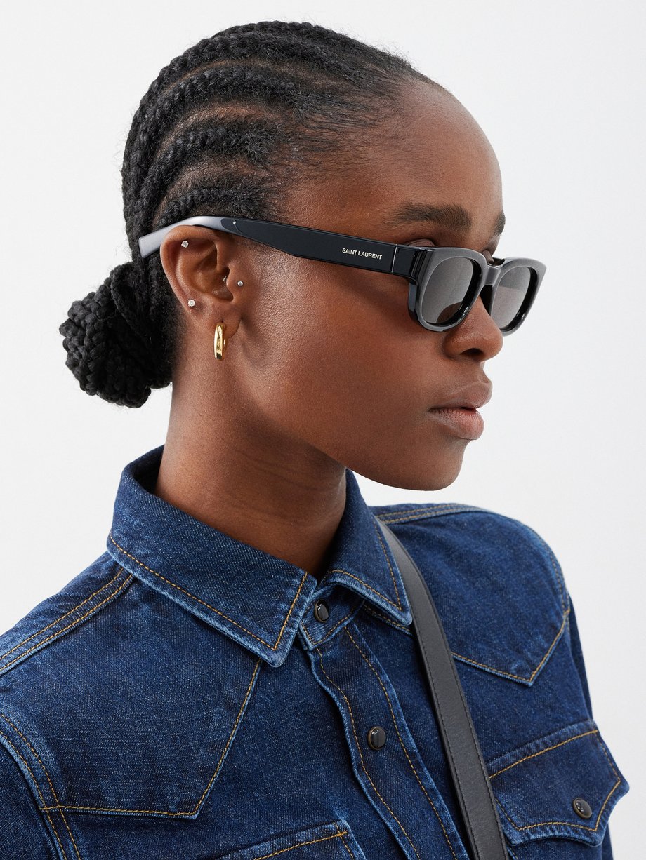 Saint Laurent Eyewear (Saint Laurent) Script oval acetate sunglasses