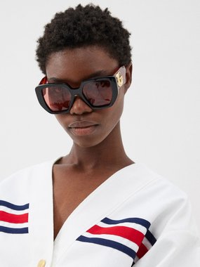 Gucci Eyewear Gucci Oversized square recycled-acetate sunglasses