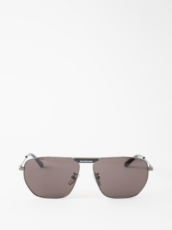 Balenciaga Eyewear Lunettes de soleil aviateur en métal Tag 2.0
