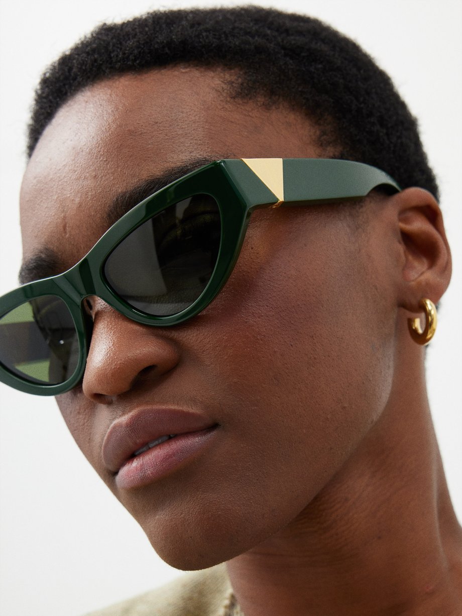 Bottega Veneta Logo Metal Alloy & Acetate Cat-Eye Sunglasses - Bergdorf  Goodman