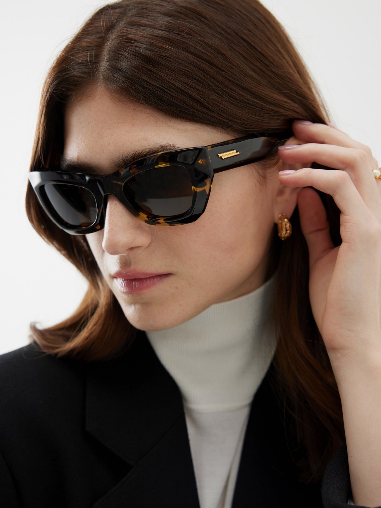 Bottega Veneta Eyewear - Cat-Eye Tortoiseshell-acetate Sunglasses - Womens - Black Brown