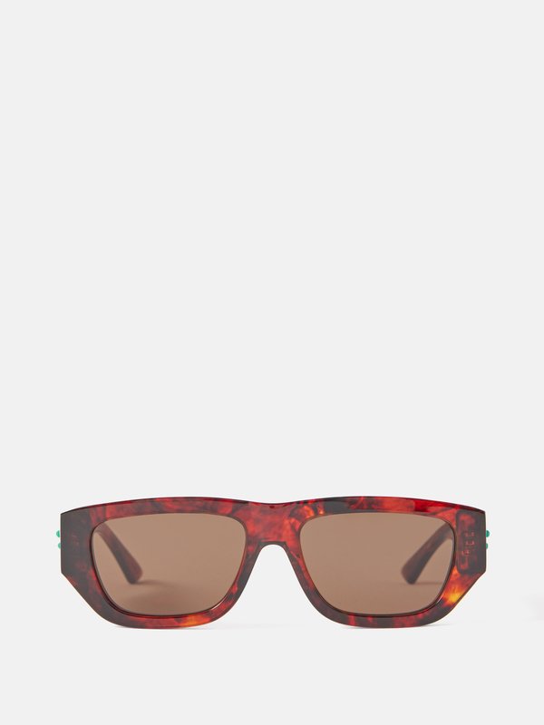Bottega Veneta Eyewear Rectangular tortoiseshell-acetate sunglasses