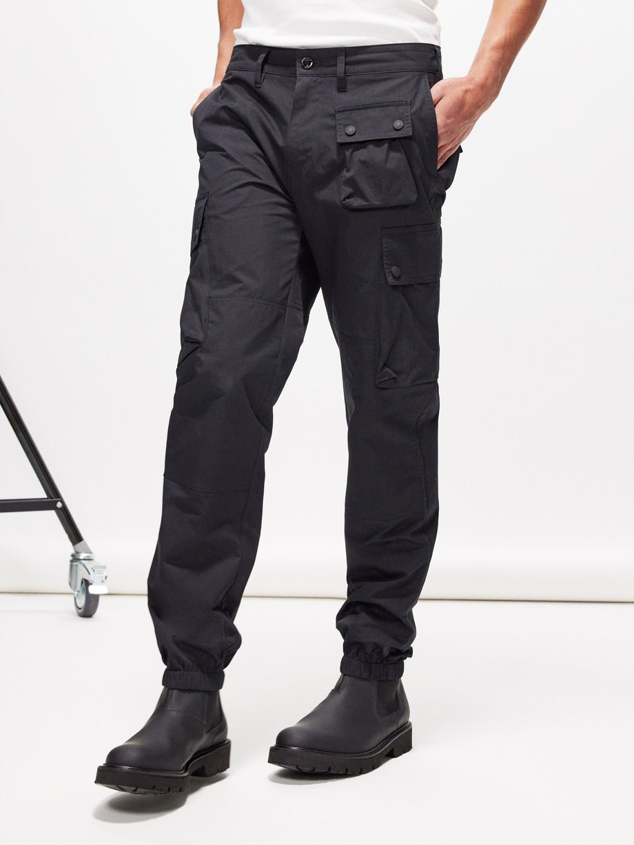 Black Trialmaster cotton-blend cargo trousers | Belstaff | MATCHES UK