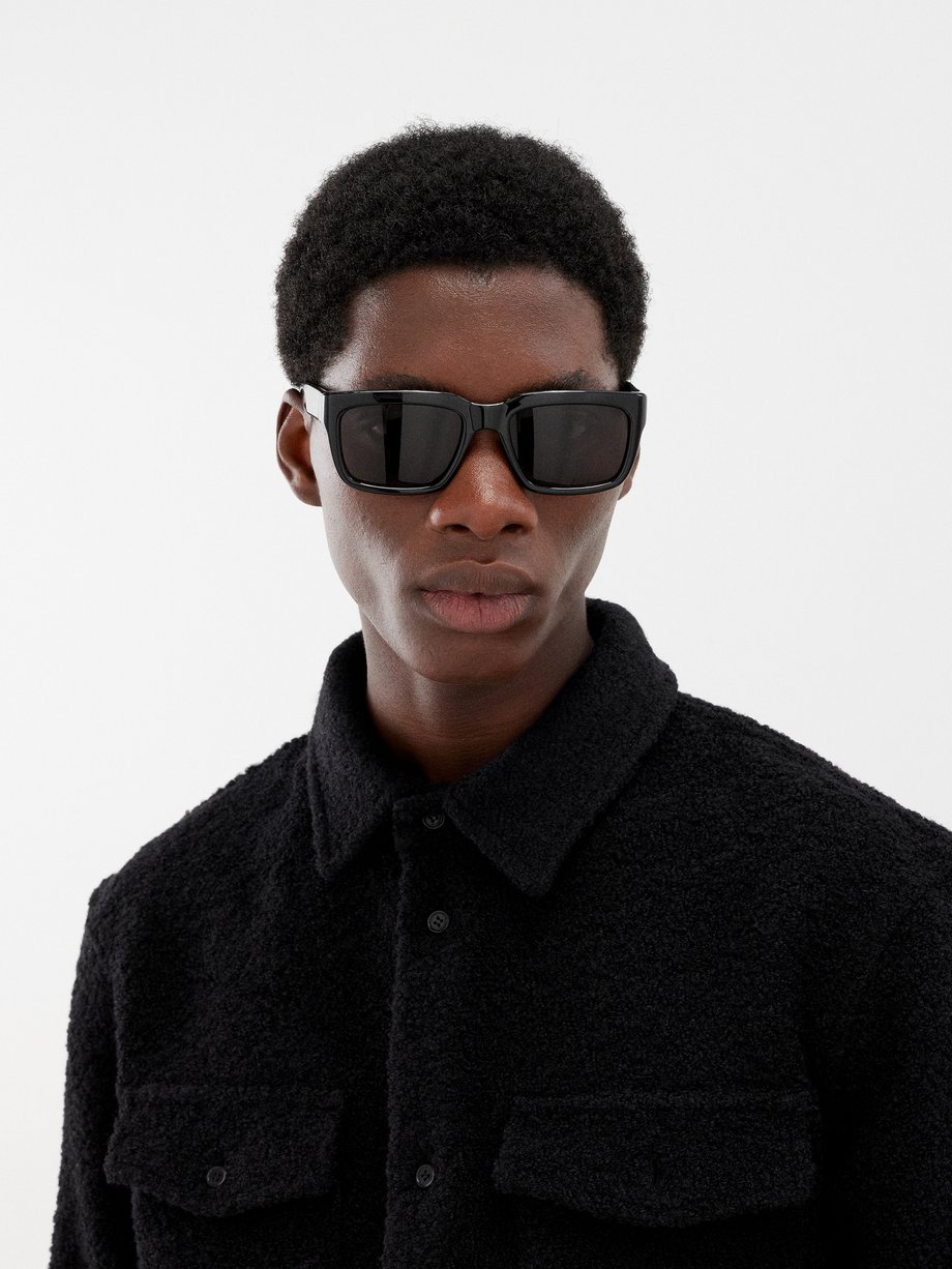 Black Square Acetate Sunglasses Saint Laurent Matches Uk