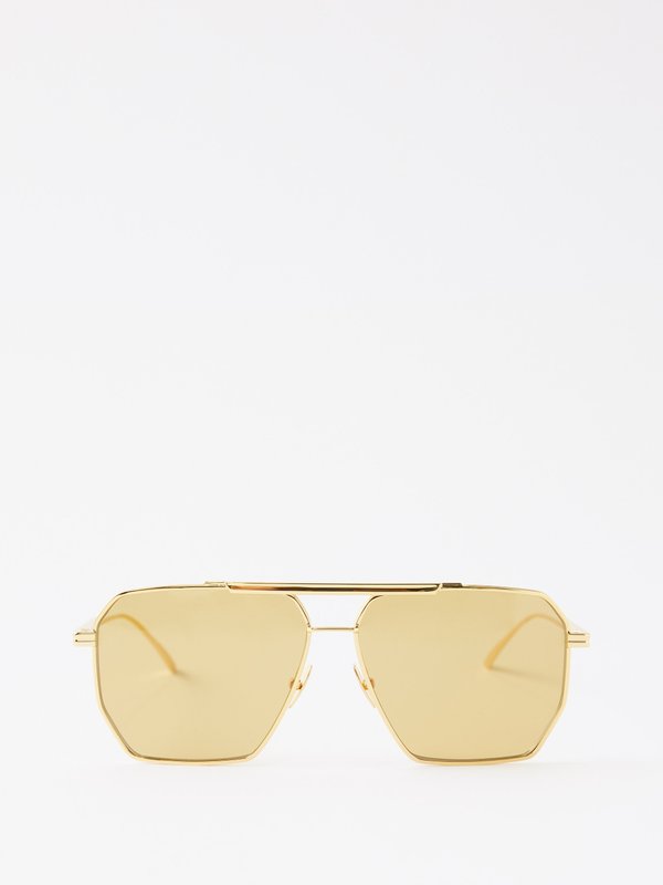Bottega Veneta Eyewear (Bottega Veneta) Aviator metal sunglasses