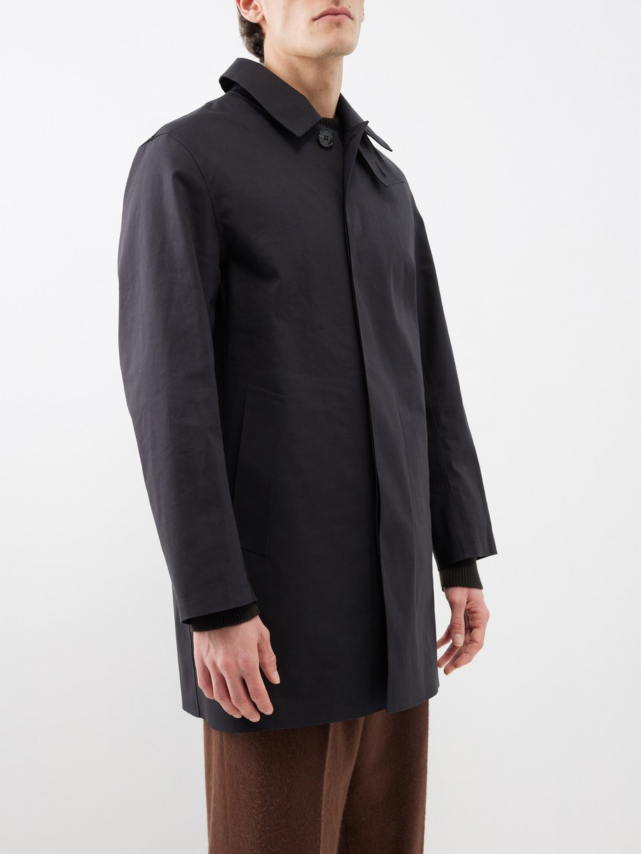 Black Dunkeld bonded-cotton short overcoat | Mackintosh | MATCHES UK