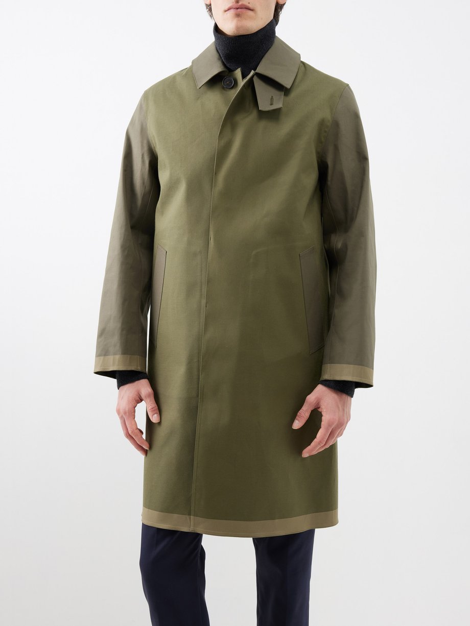 Mackintosh Tonal patchwork coated-cotton Oxford overcoat