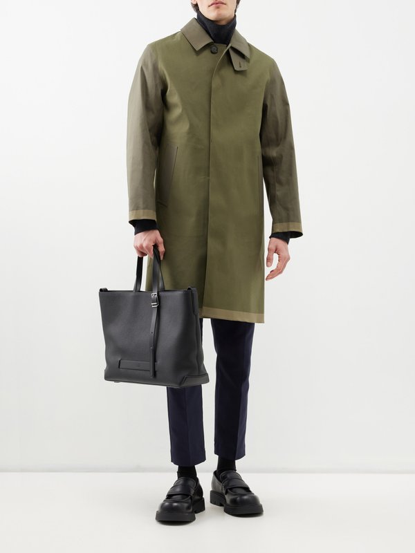 Mackintosh Tonal patchwork coated-cotton Oxford overcoat