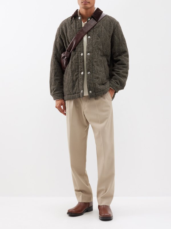 Mackintosh Teeming quilted wool-herringbone coach jacket
