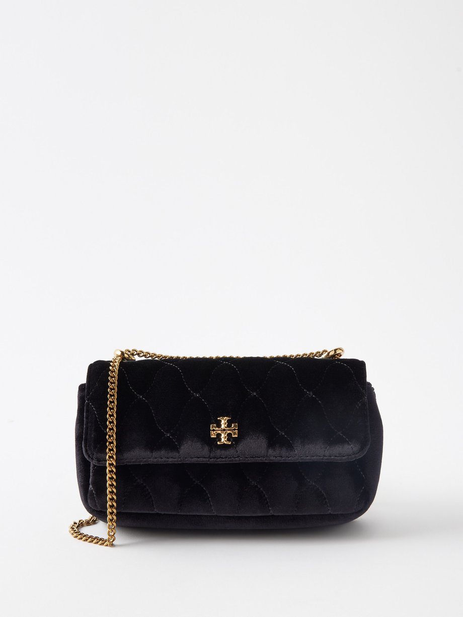 Black Kira mini quilted-velvet shoulder bag | Tory Burch | MATCHES UK