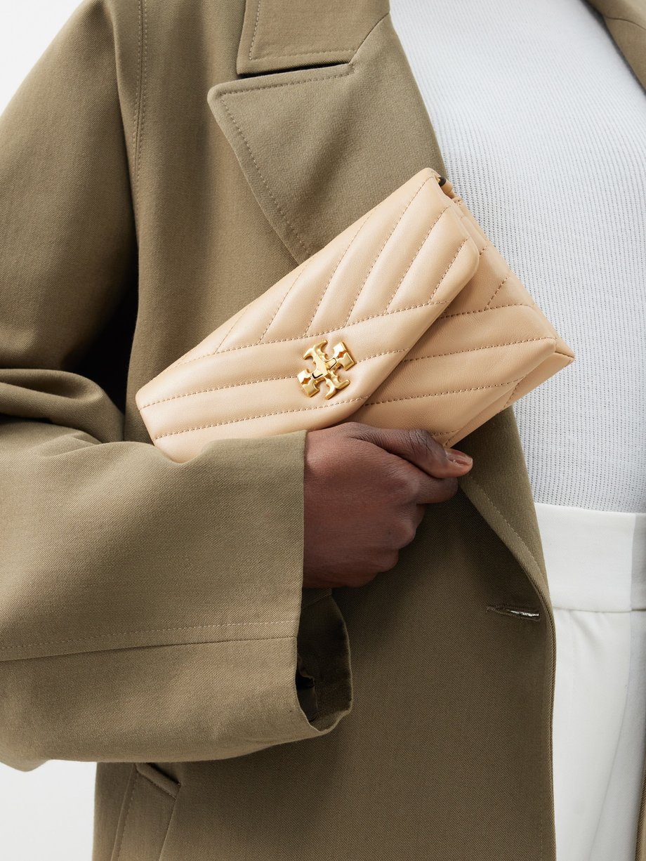 Beige Kira mini quilted leather shoulder bag | Tory Burch | MATCHES UK