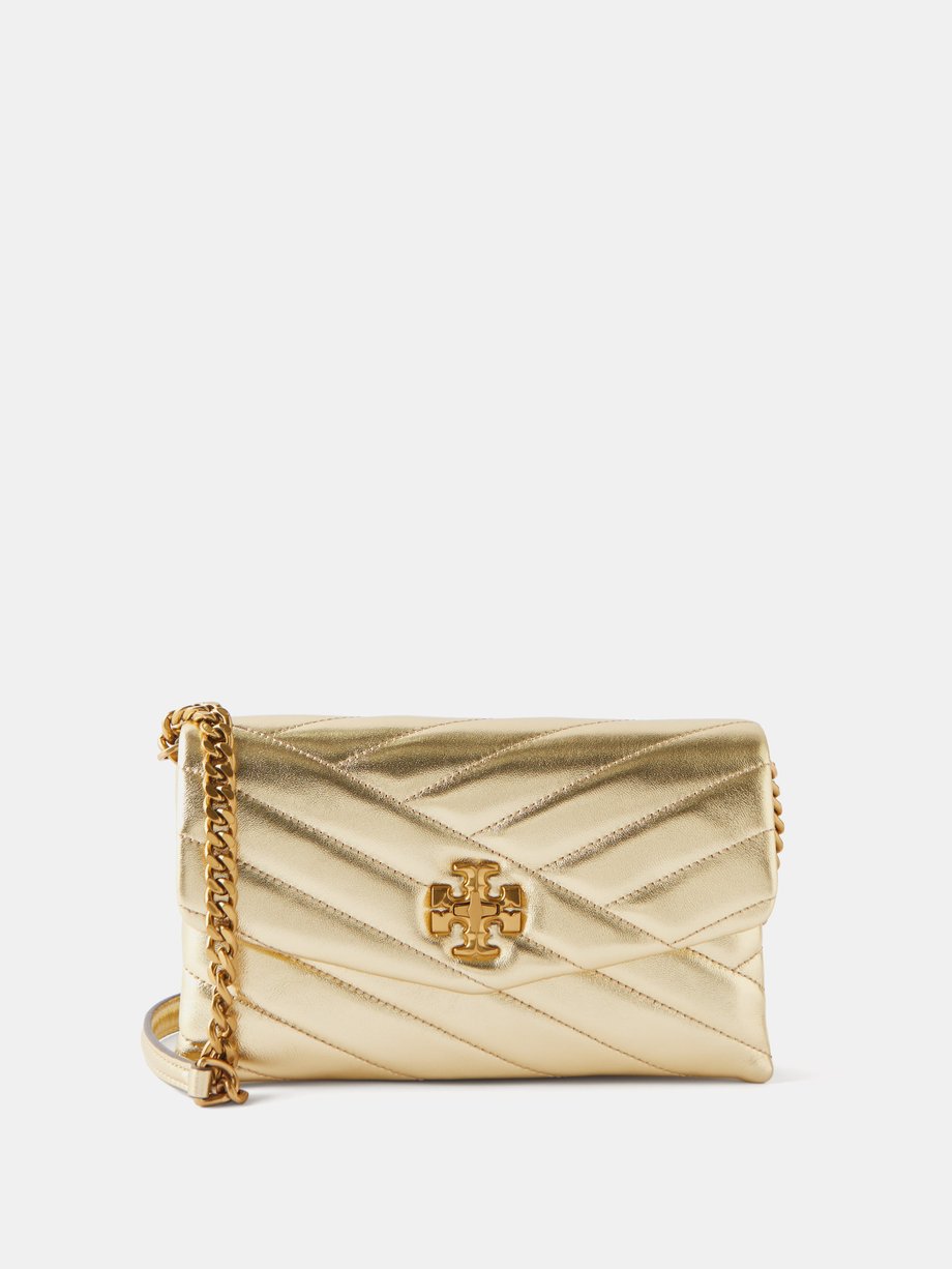Gold Kira mini quilted metallic-leather shoulder bag | Tory Burch ...