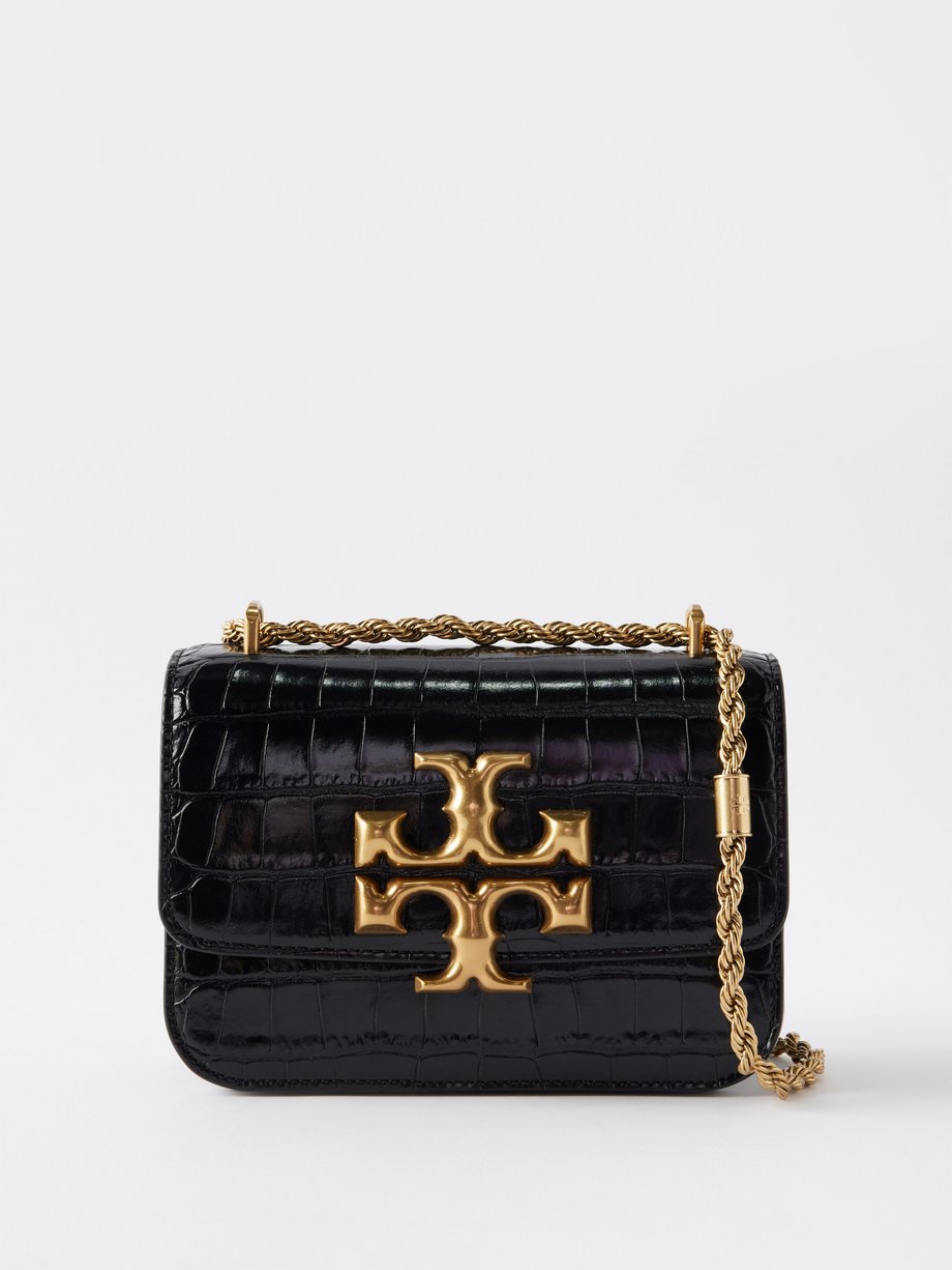 Black Eleanor small leather shoulder bag | Tory Burch | MATCHES UK