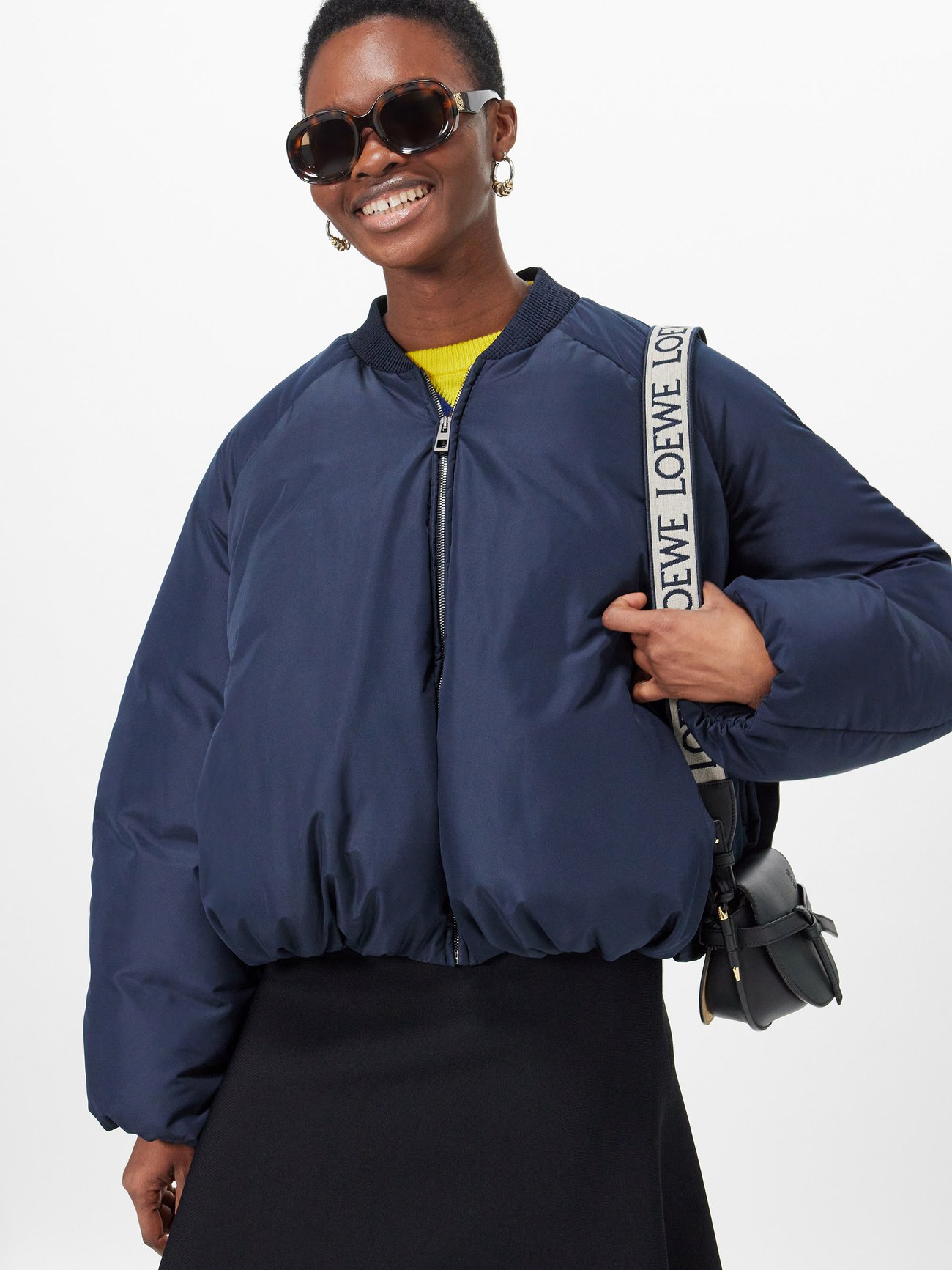 LOEWE padded bomber jacket - Blue