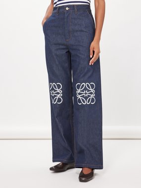 LOEWE Anagram-cutout straight-leg jeans