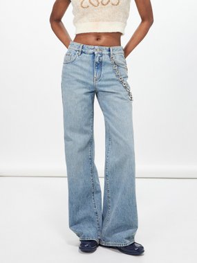 LOEWE Chain-detail wide-leg jeans