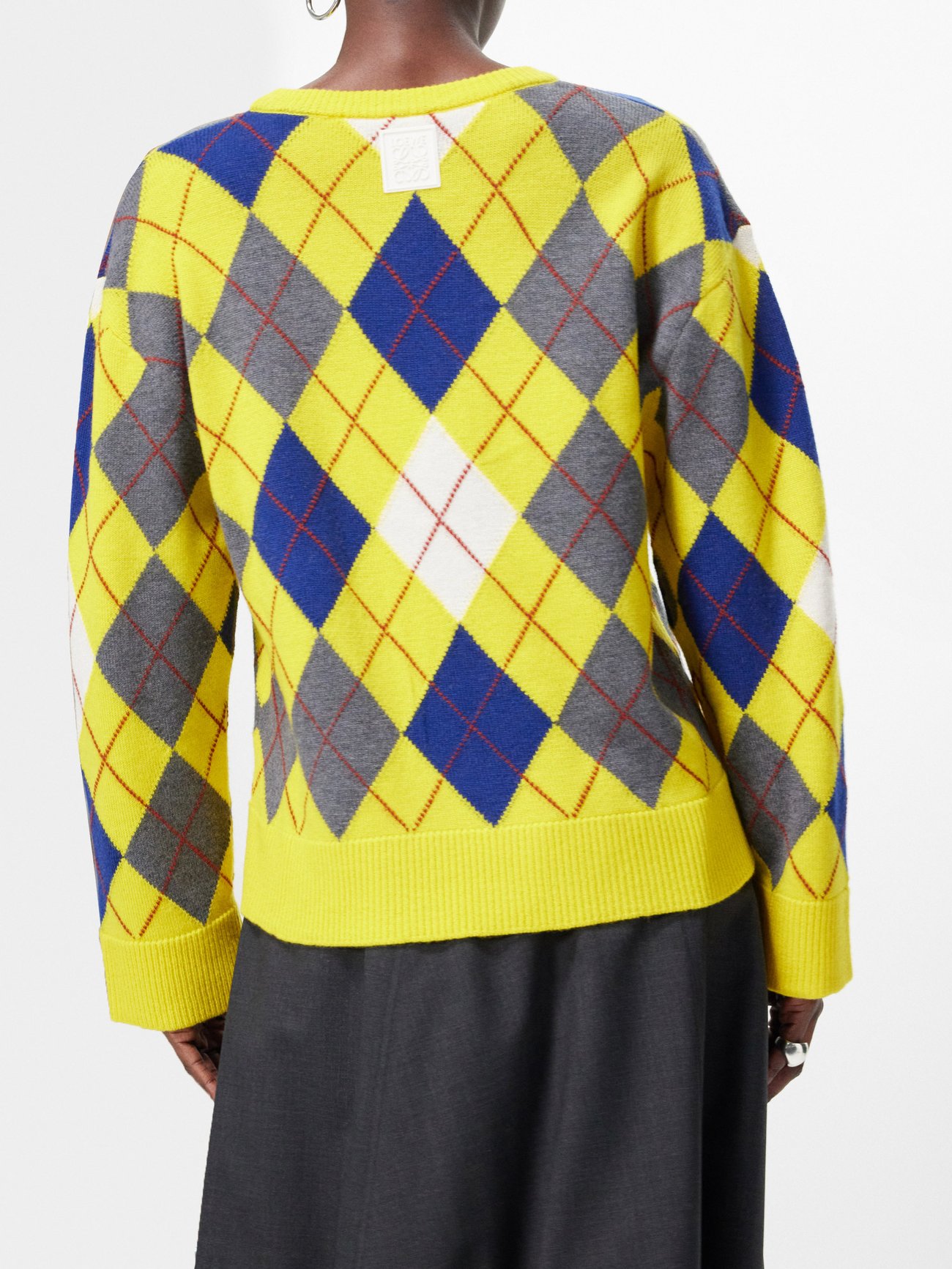 Argyle sweater in wool Yellow/Multicolour - LOEWE