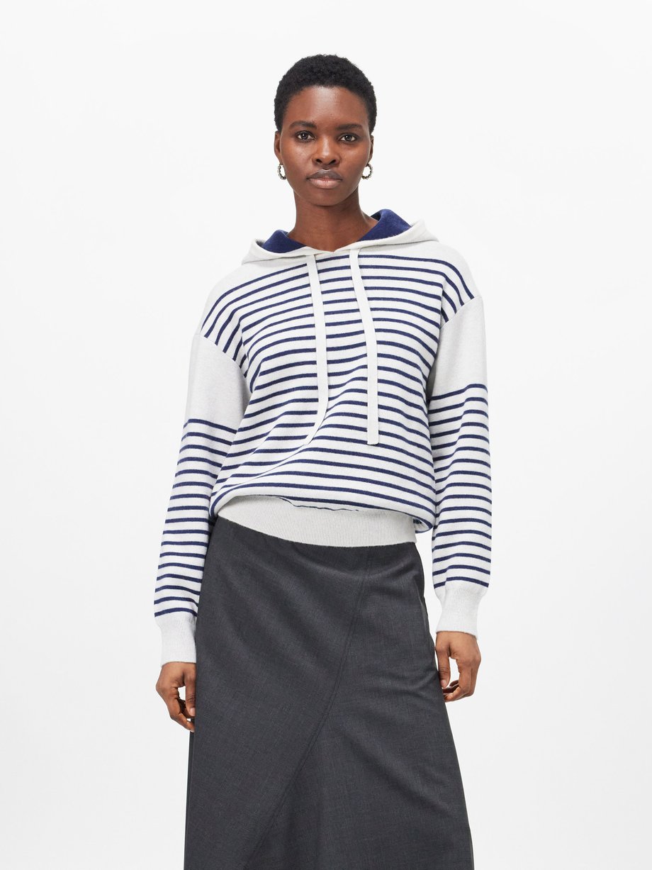 LOEWE Striped logo-jacquard wool-blend hoodie