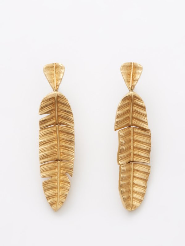 Jade Jagger Leaf 18kt gold earrings