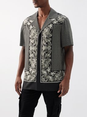 Balmain Paisley-print viscose short-sleeved shirt