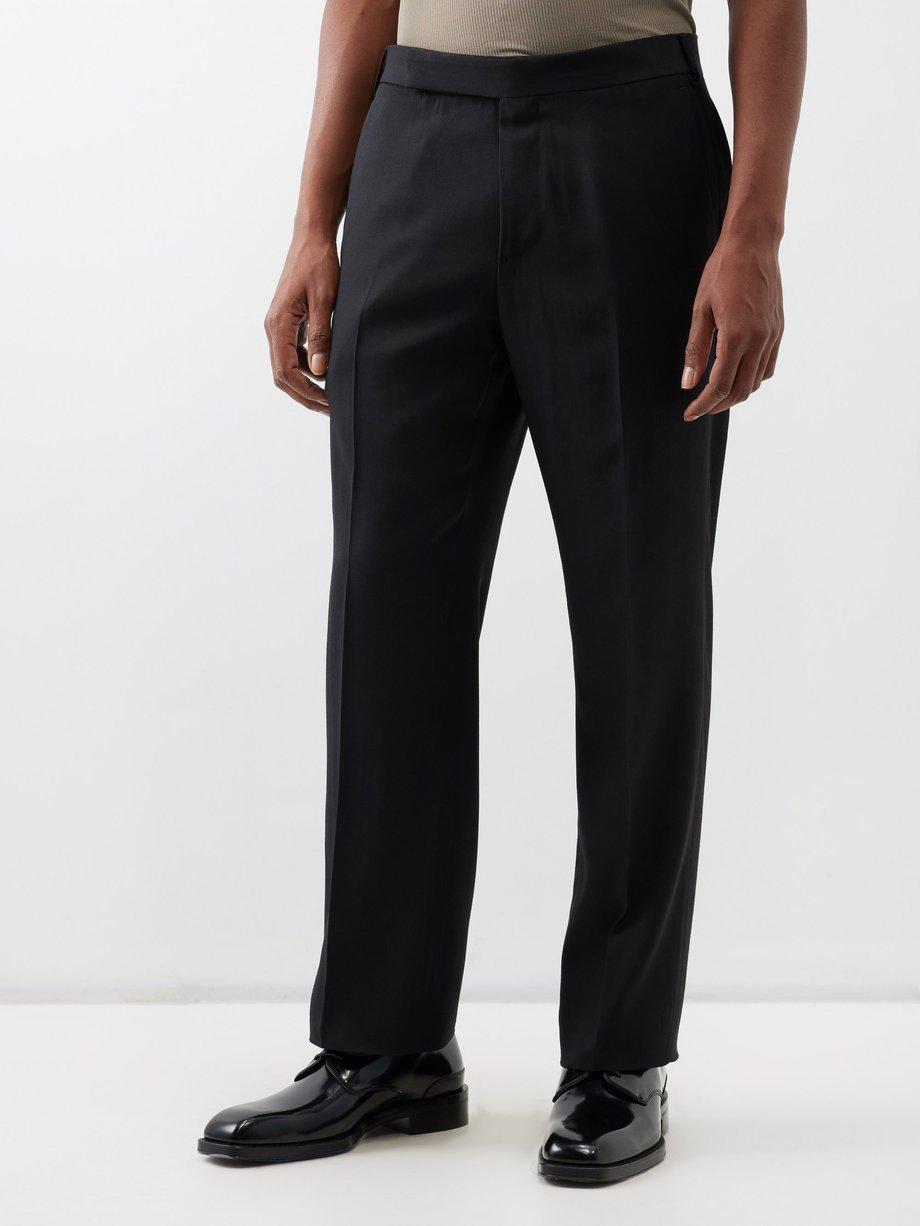 Lardini Pressed-front wide-leg suit trousers