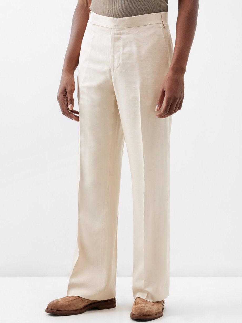 Laid Back Petite Wide Leg Trousers in Cream | Oh Polly