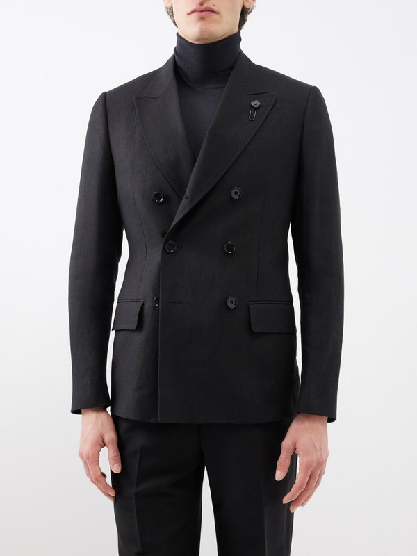 Lardini peak-lapels single-breasted suit - Black