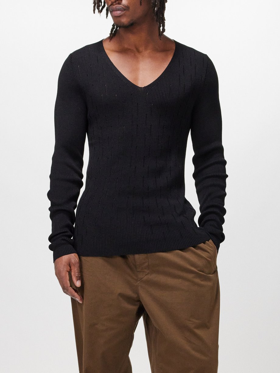 Lardini V-neck cotton-blend sweater