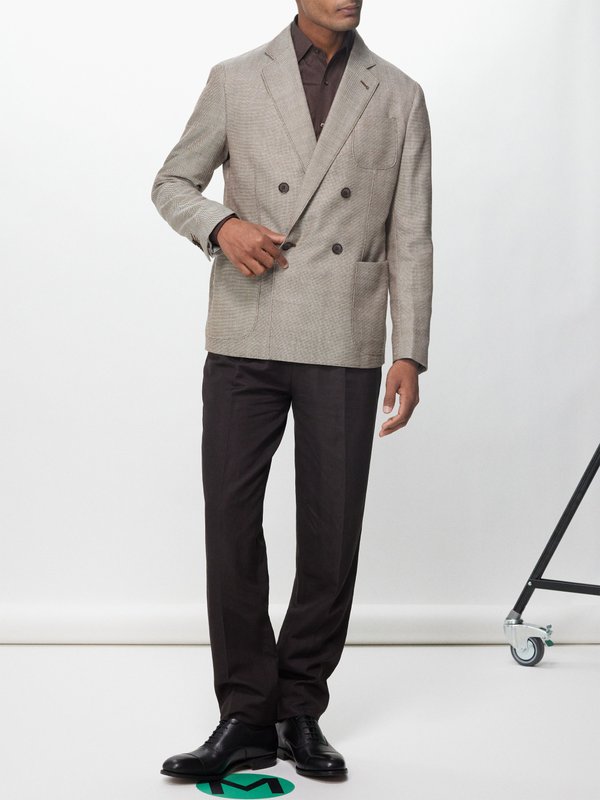 Giorgio Armani Upton double-breasted wool-blend suit jacket